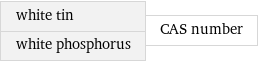 white tin white phosphorus | CAS number