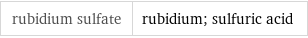 rubidium sulfate | rubidium; sulfuric acid