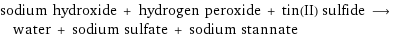 sodium hydroxide + hydrogen peroxide + tin(II) sulfide ⟶ water + sodium sulfate + sodium stannate