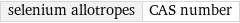 selenium allotropes | CAS number