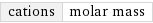 cations | molar mass