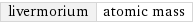 livermorium | atomic mass