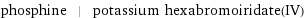 phosphine | potassium hexabromoiridate(IV)