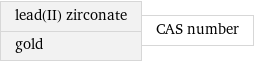 lead(II) zirconate gold | CAS number