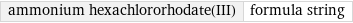 ammonium hexachlororhodate(III) | formula string