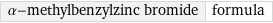 α-methylbenzylzinc bromide | formula